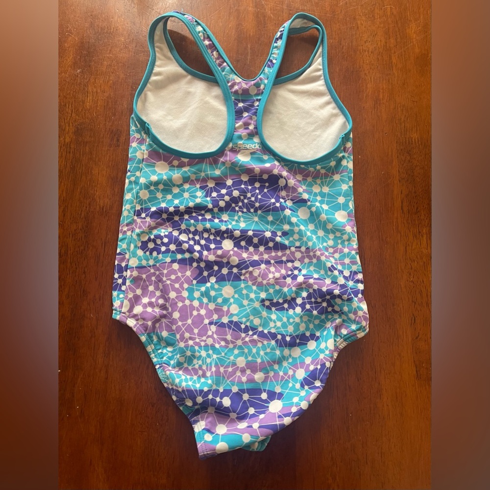 GUC Girls Speedo Blue and Purple One Piece Swimsuit Sz 8